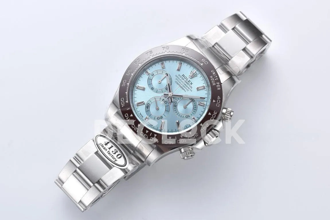 Daytona 116506 Platinum Ice Blue Dial with Diamond Markers