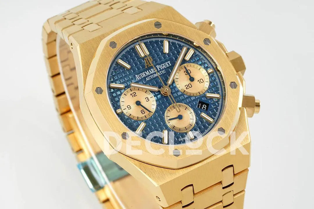 Royal Oak Self-Winding Chronograph Blue Dial in Yellow Gold