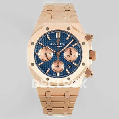 Royal Oak Self-Winding Chronograph Blue Dial in Rose Gold