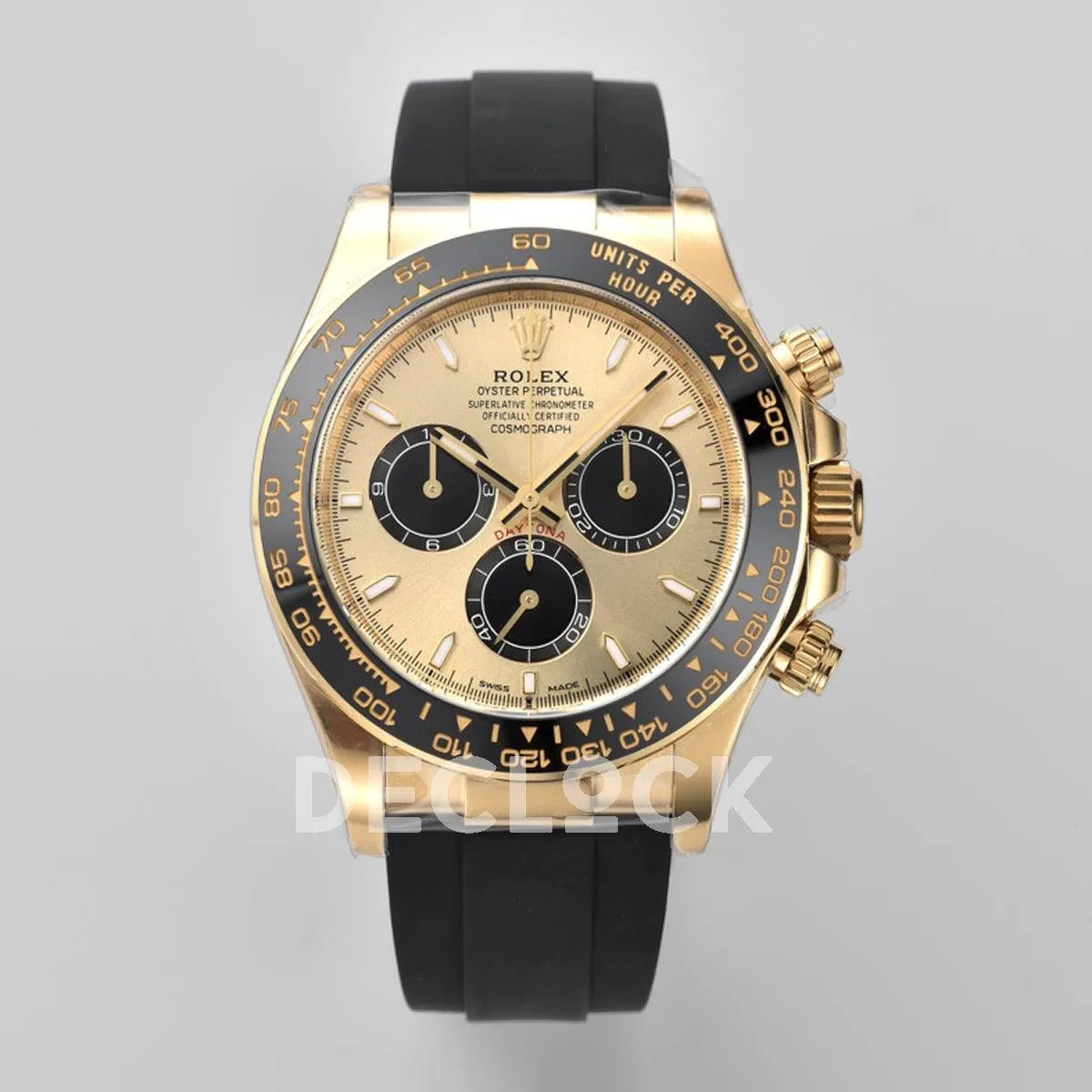 Daytona 126518LN Gold Dial in Yellow Gold on Rubber Strap