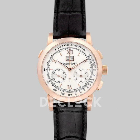 Replica A. Lange & Söhne Datograph Chronograph Flyback White Dial in Rose Gold - Replica Watches