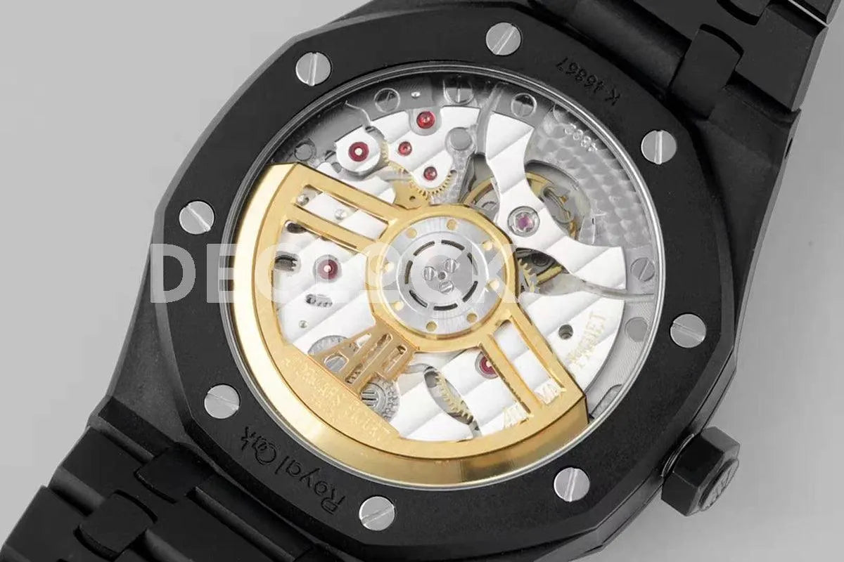 Replica Audemars Pigeut Royal Oak 15400 Black Dial in DLC - Replica Watches