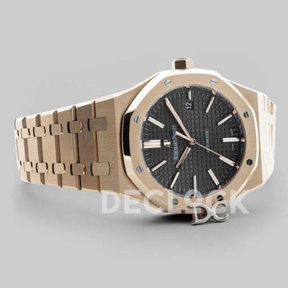 Replica Audemars Pigeut Royal Oak 15400 Rose Gold Black Dial - Replica Watches