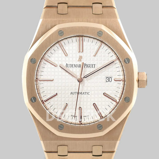 Replica Audemars Pigeut Royal Oak 15400 Rose Gold White Dial - Replica Watches