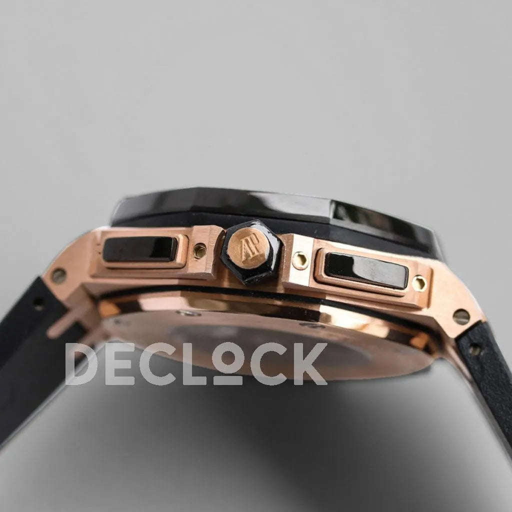 Replica Audemars Pigeut Royal Oak Offshore Novelty 44mm Black Dial in Rose Gold - Replica Watches