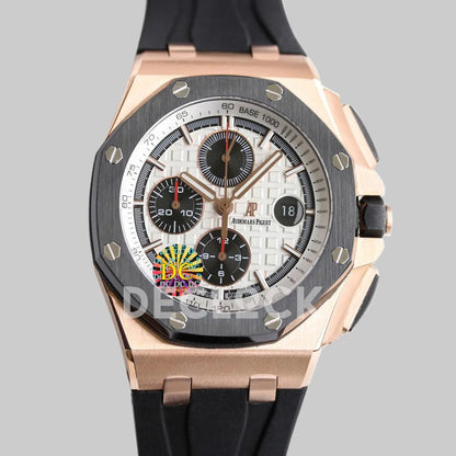 Replica Audemars Pigeut Royal Oak Offshore Novelty 44mm White Dial in Rose Gold - Replica Watches