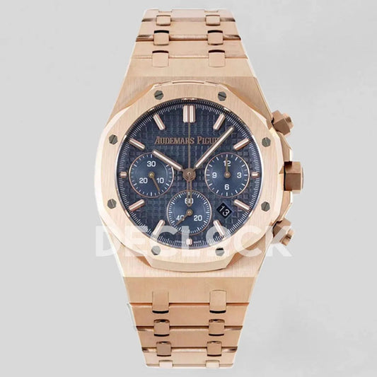 Replica Audemars Pigeut Royal Oak Self-Winding Chronograph Blue Dial in Rose Gold - Replica Watches