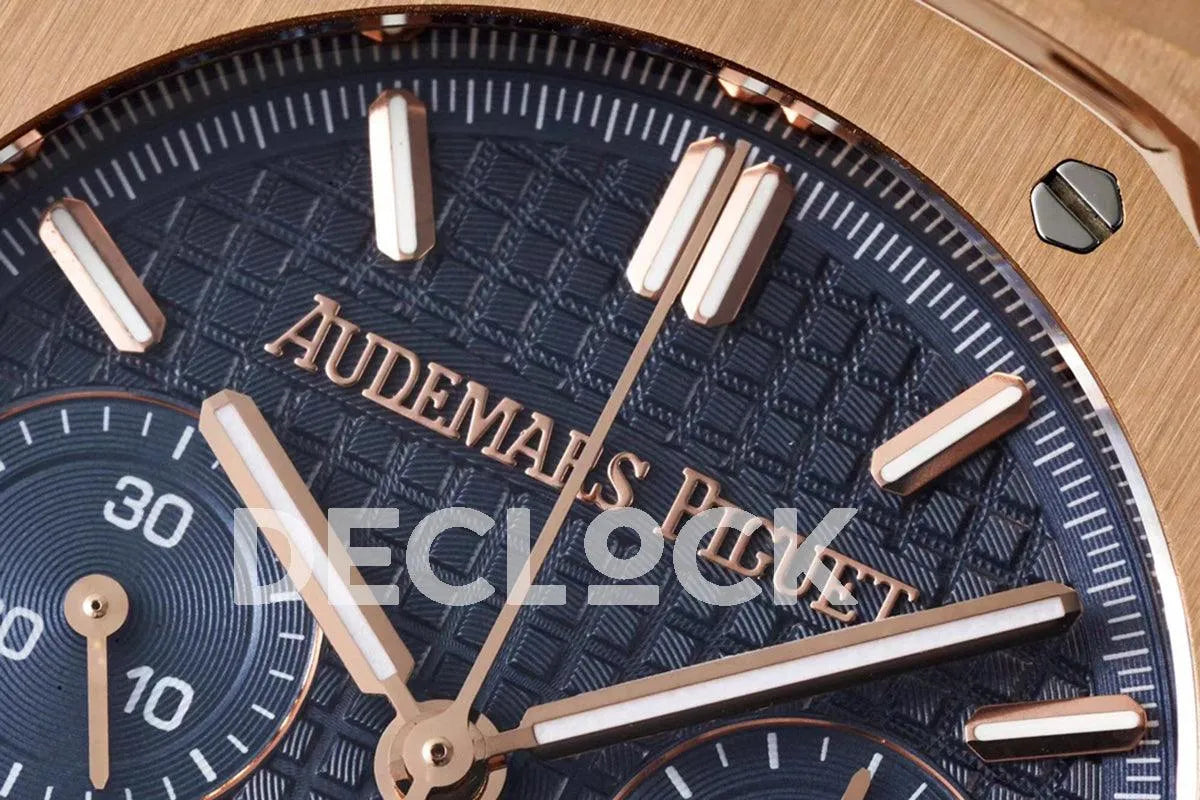 Replica Audemars Pigeut Royal Oak Self-Winding Chronograph Blue Dial in Rose Gold - Replica Watches