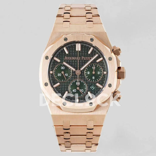 Replica Audemars Pigeut Royal Oak Self-Winding Chronograph Green Dial in Rose Gold - Replica Watches