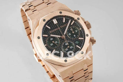 Replica Audemars Pigeut Royal Oak Self-Winding Chronograph Green Dial in Rose Gold - Replica Watches