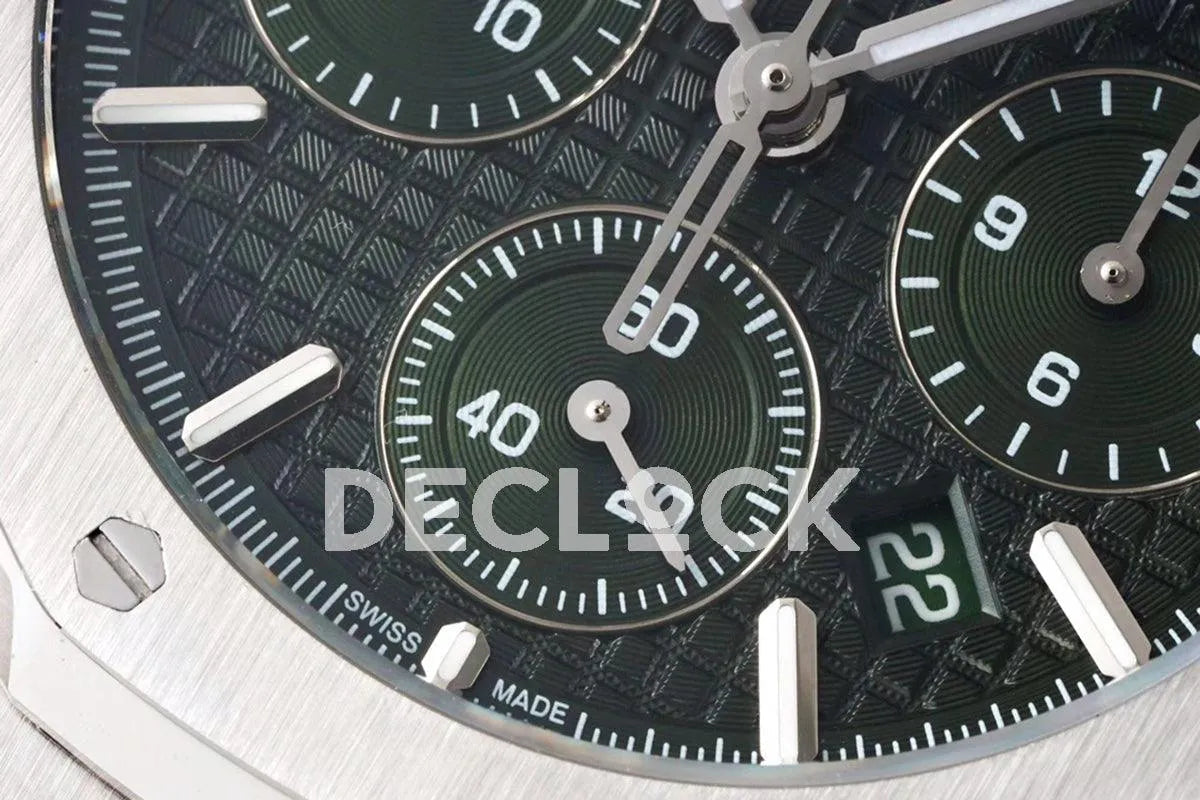 Replica Audemars Pigeut Royal Oak Self-Winding Chronograph Green Dial in Steel - Replica Watches