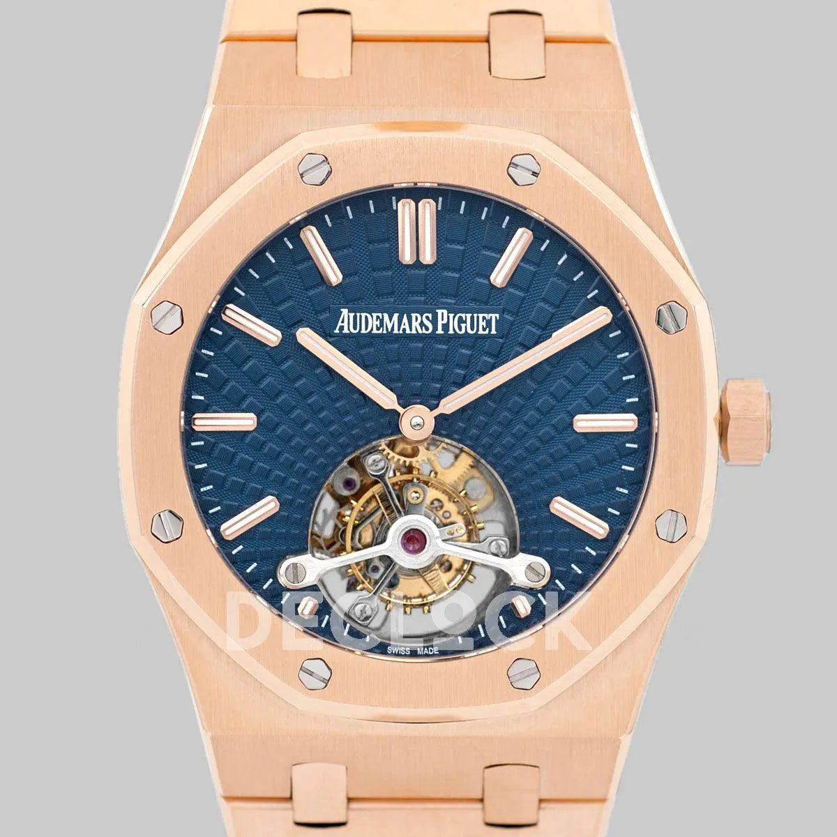 Replica Audemars Pigeut Royal Oak Tourbillon Extra-Thin Blue Dial in Rose Gold 2018 SIHH Ref. 26522OR - Replica Watches