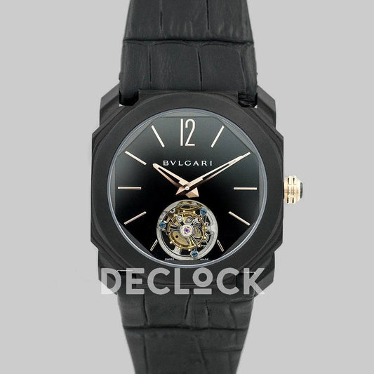 Replica Bvlgari Octo Ultranero Finissimo Tourbillon - Replica Watches