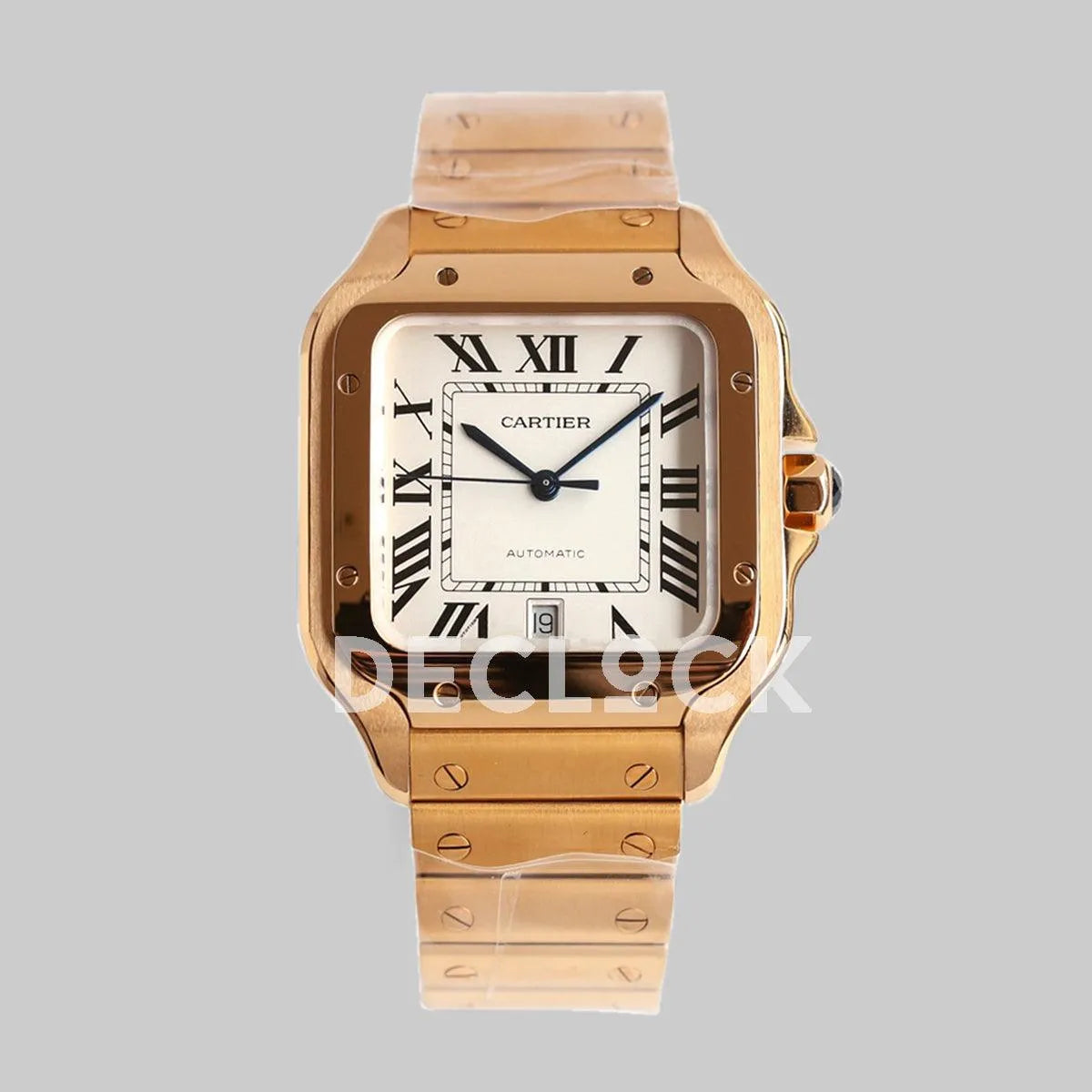 Replica Cartier Santos de Cartier 35mm White Dial in Rose Gold - Replica Watches