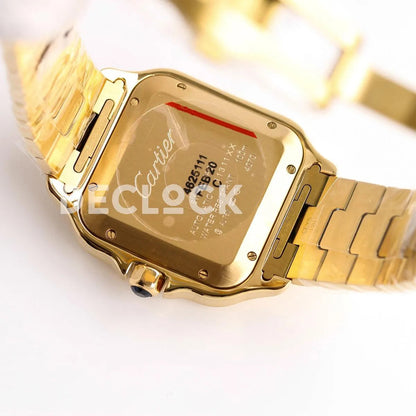 Replica Cartier Santos de Cartier 35mm White Dial in Yellow Gold - Replica Watches