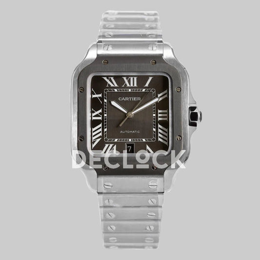 Replica Cartier Santos de Cartier 40mm Grey Dial in Steel/PVD - Replica Watches