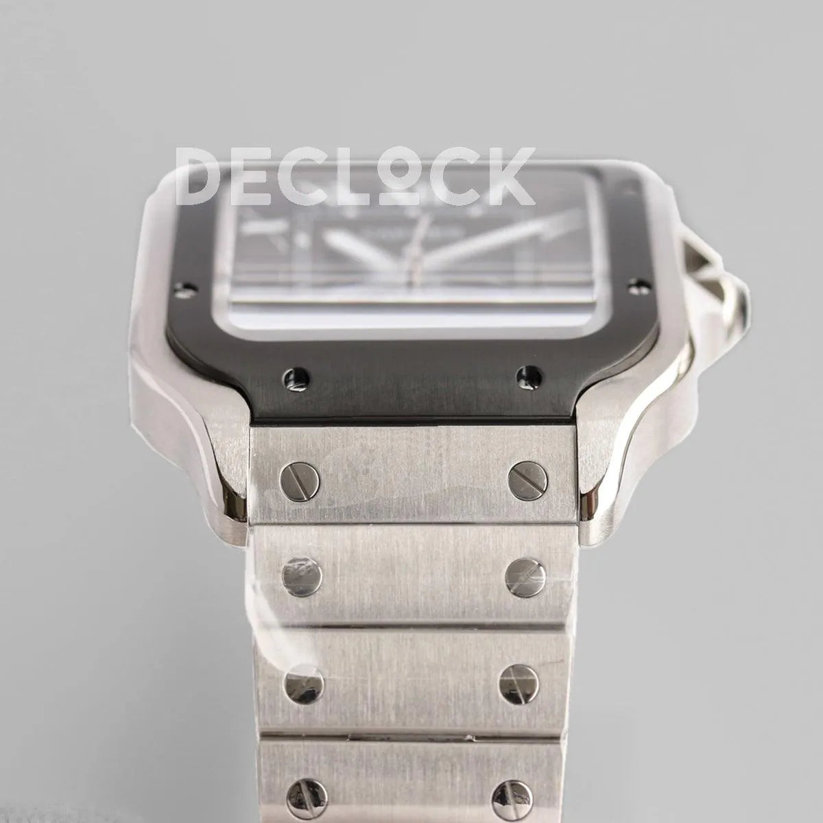 Replica Cartier Santos de Cartier 40mm Grey Dial in Steel/PVD - Replica Watches