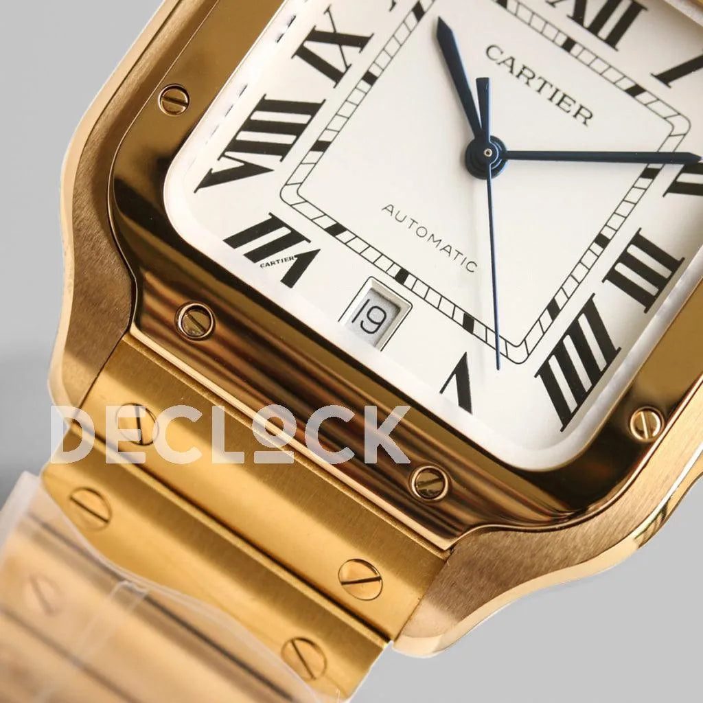 Replica Cartier Santos de Cartier 40mm White Dial in Yellow Gold - Replica Watches