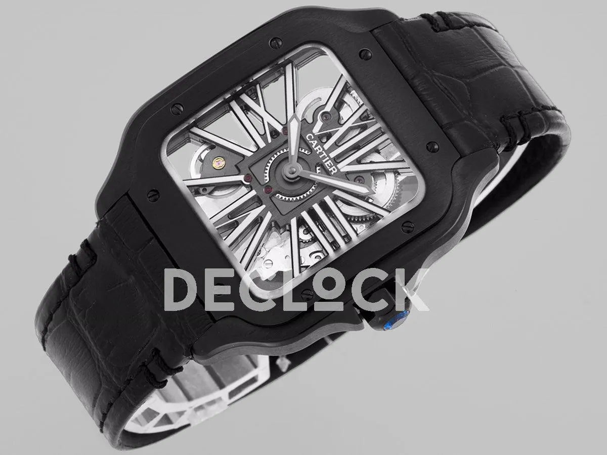 Replica Cartier Santos De Cartier Watch Skeleton Dial in PVD - Replica Watches