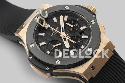 Replica Hublot Big Bang Chronograph Carbon Fibre Dial in Rose Gold - Replica Watches