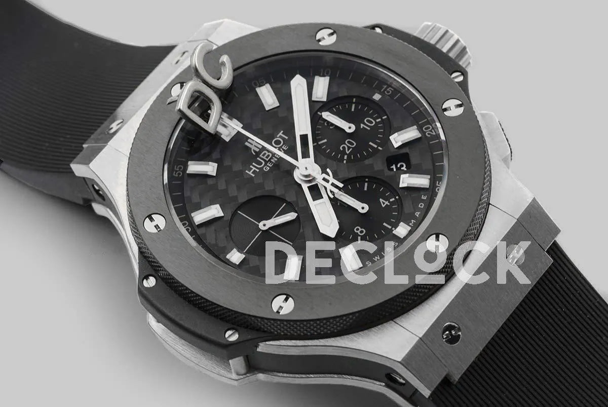 Replica Hublot Big Bang Chronograph Carbon Fibre Dial in Steel - Replica Watches