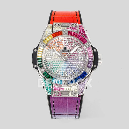 Replica Hublot Big Bang One Click Rainbow King Steel - Replica Watches