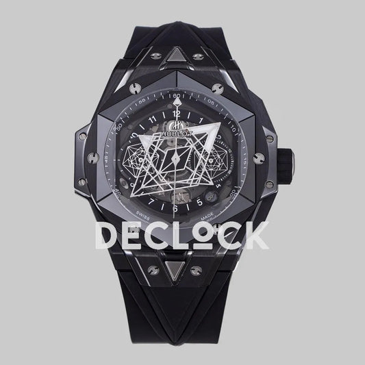 Replica Hublot Big Bang Sang Bleu II Ceramic on Black Rubber Strap - Replica Watches