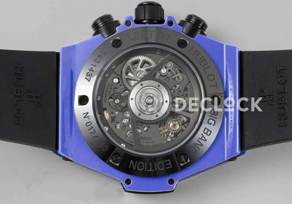 Replica Hublot Big Bang Unico Blue Magic Ceramic Skeleton Dial on Blue Rubber Strap - Replica Watches