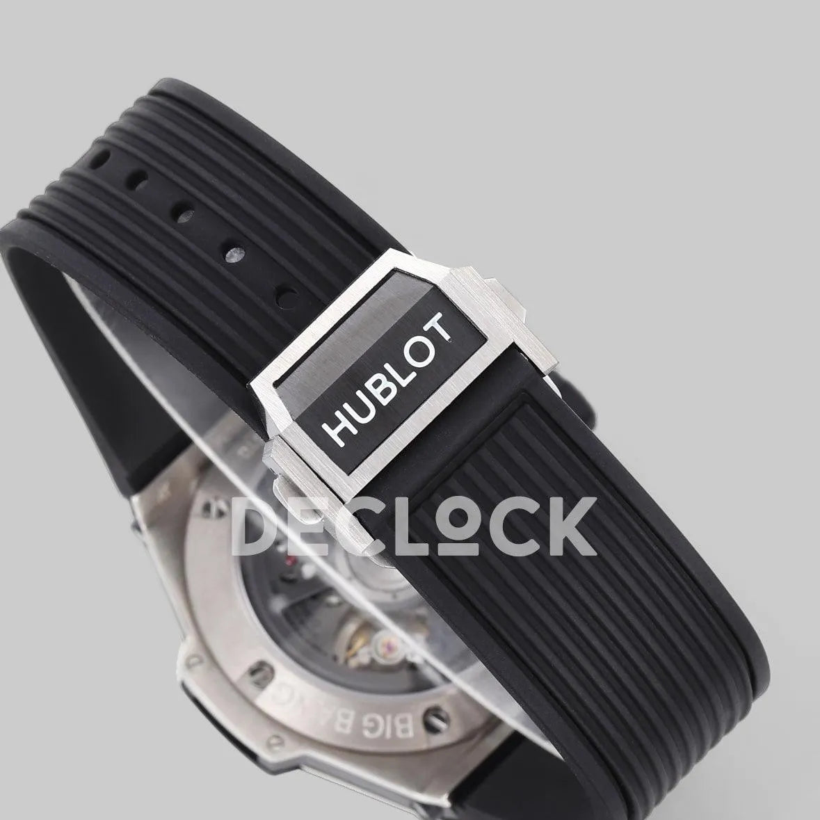 Replica Hublot Big Bang Unico Steel Black Ceramic Bezel on Black Rubber Strap - Replica Watches