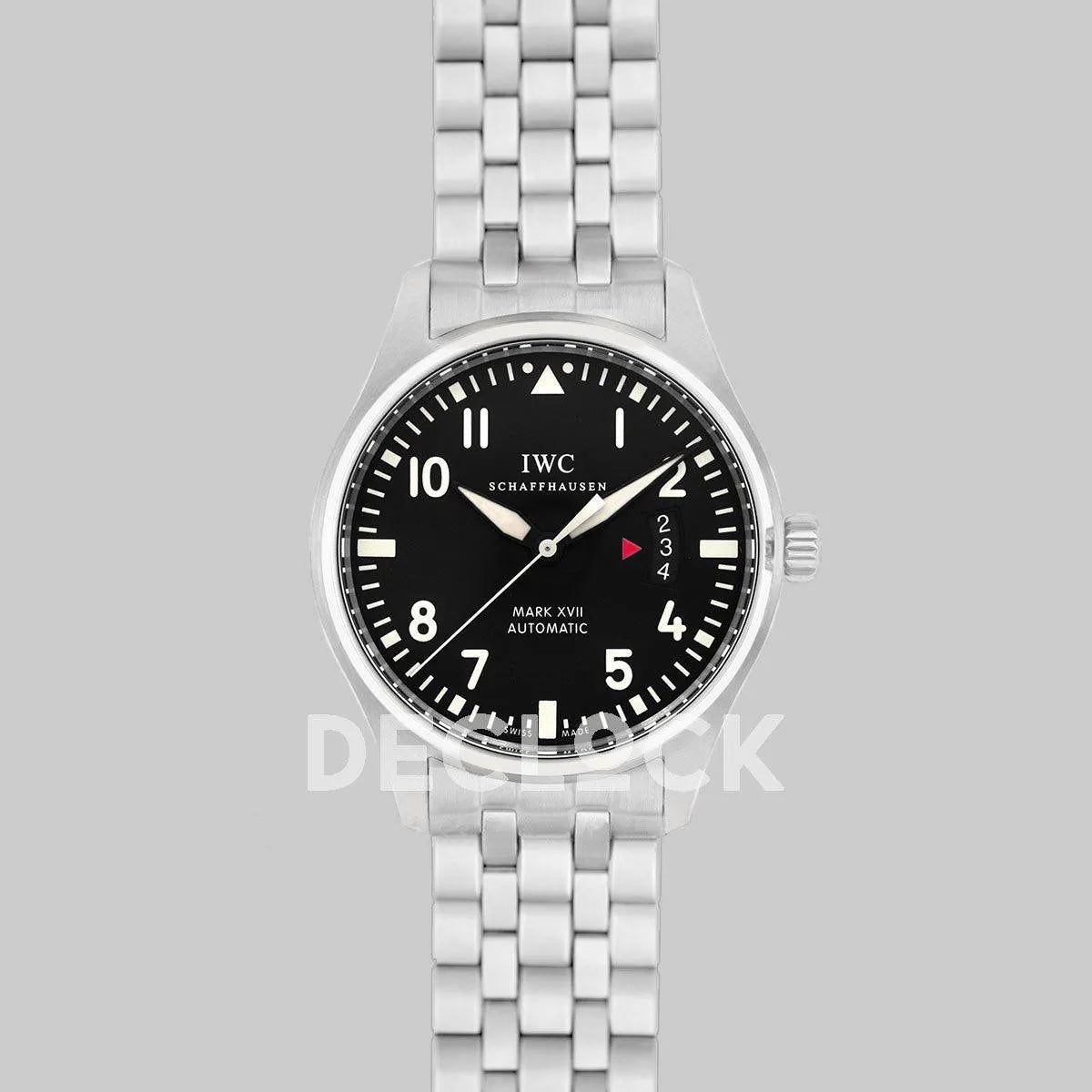 Replica IWC Mark XVII Black Dial on Steel Bracelet IW326504 - Replica Watches