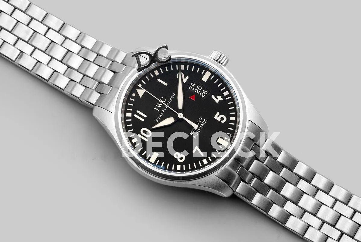 Replica IWC Mark XVII Black Dial on Steel Bracelet IW326504 - Replica Watches