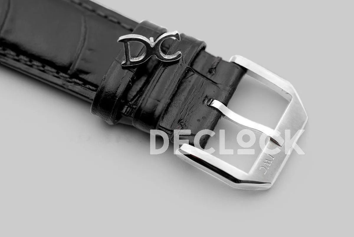 Replica IWC Portuguese Hand Wound Eight Days IW510202 Black Dial in Steel - Replica Watches