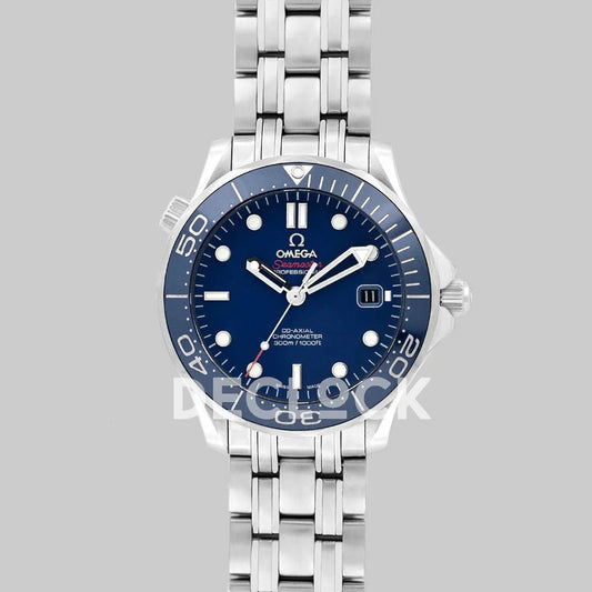 Replica Omega Seamaster Diver 300m Co-Axial 42mm Blue Dial in Steel - Replica Watches