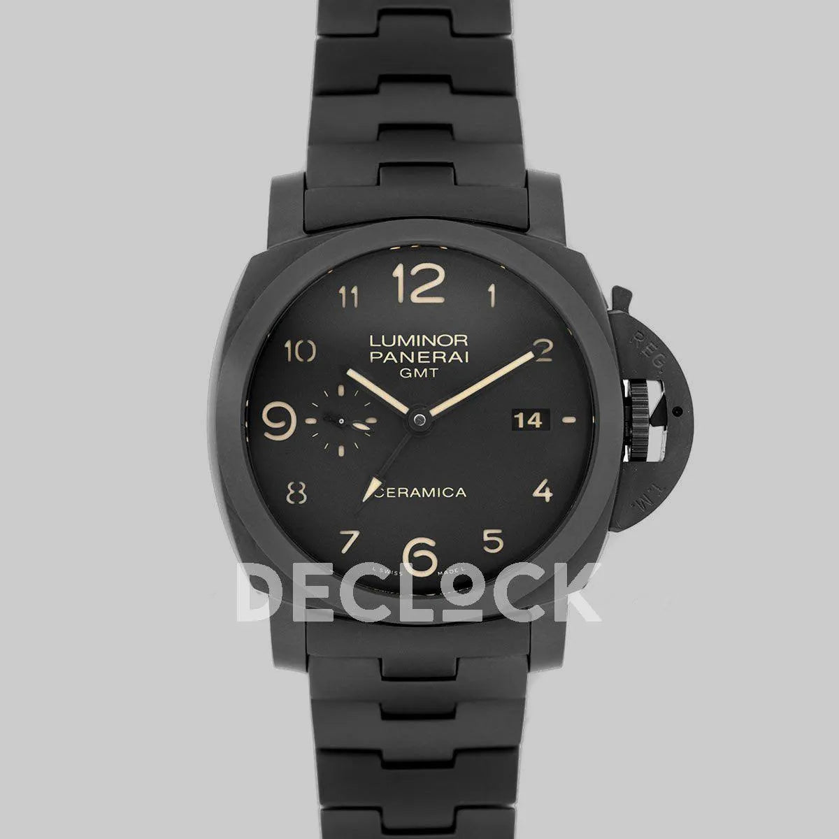 Replica Panerai PAM438 TUTTONERO Luminor 1950 3 Days GMT Automatic Ceramica - Replica Watches