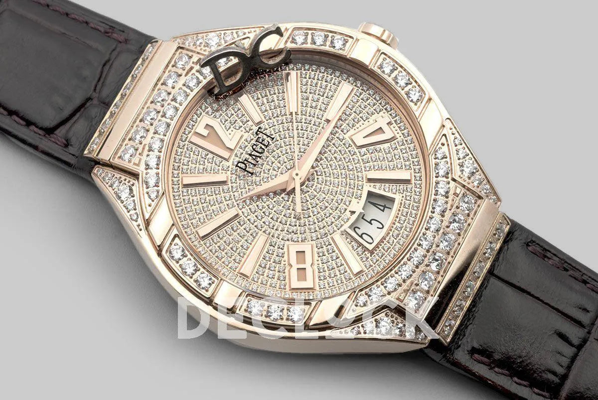 Replica Piaget Polo Watch Rose Gold Paved Diamonds - Replica Watches