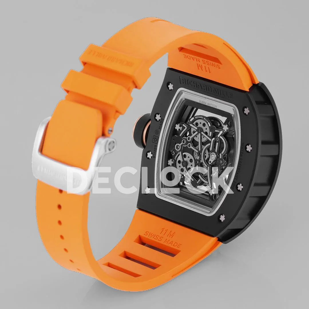 Replica Richard Mille RM 055 White Bubba Watson Black Ceramic on Orange Rubber - Replica Watches