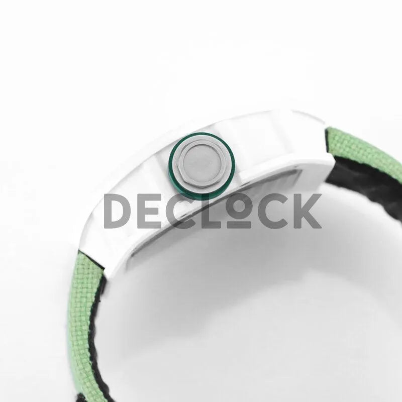 Replica Richard Mille RM 055 White Bubba Watson White Ceramic on Green Nylon Strap - Replica Watches