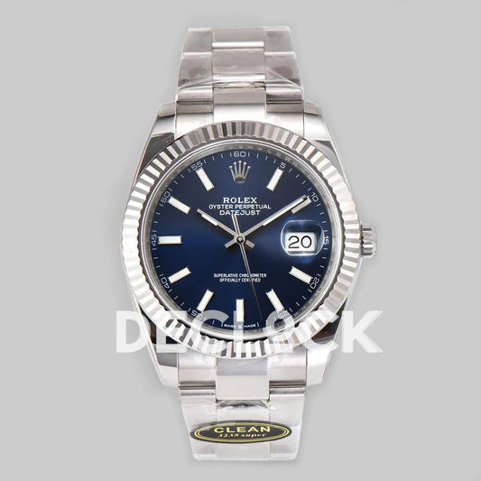 Replica Rolex Datejust 36/41 126334 Blue Dial Stick Markers on Oyster Bracelet - Replica Watches