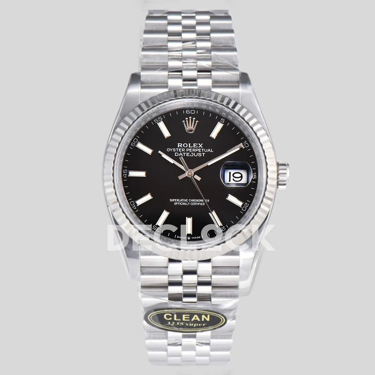 Replica Rolex Datejust 36/41 126334 Bright Black Dial Stick Markers on Jubilee Bracelet - Replica Watches