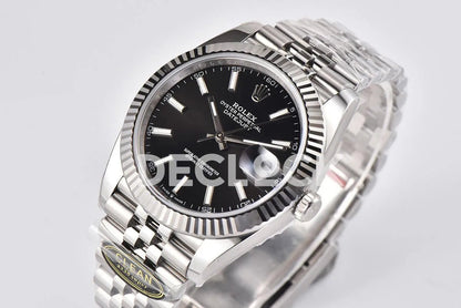 Replica Rolex Datejust 36/41 126334 Bright Black Dial Stick Markers on Jubilee Bracelet - Replica Watches