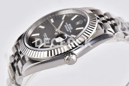 Replica Rolex Datejust 36/41 126334 Bright Black Dial Stick Markers on Jubilee Bracelet - Replica Watches