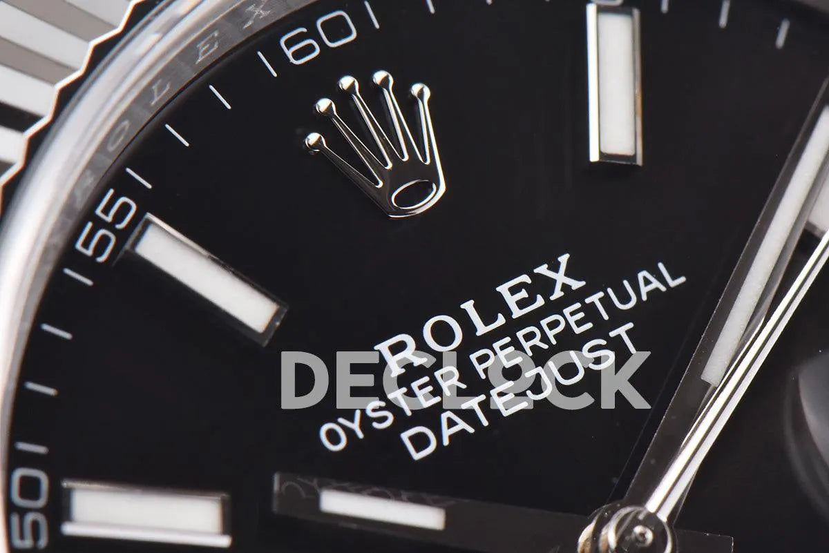 Replica Rolex Datejust 36/41 126334 Bright Black Dial Stick Markers on Jubilee Bracelet - Replica Watches