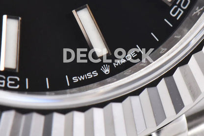 Replica Rolex Datejust 36/41 126334 Bright Black Dial Stick Markers on Jubilee Bracelet - Replica Watches