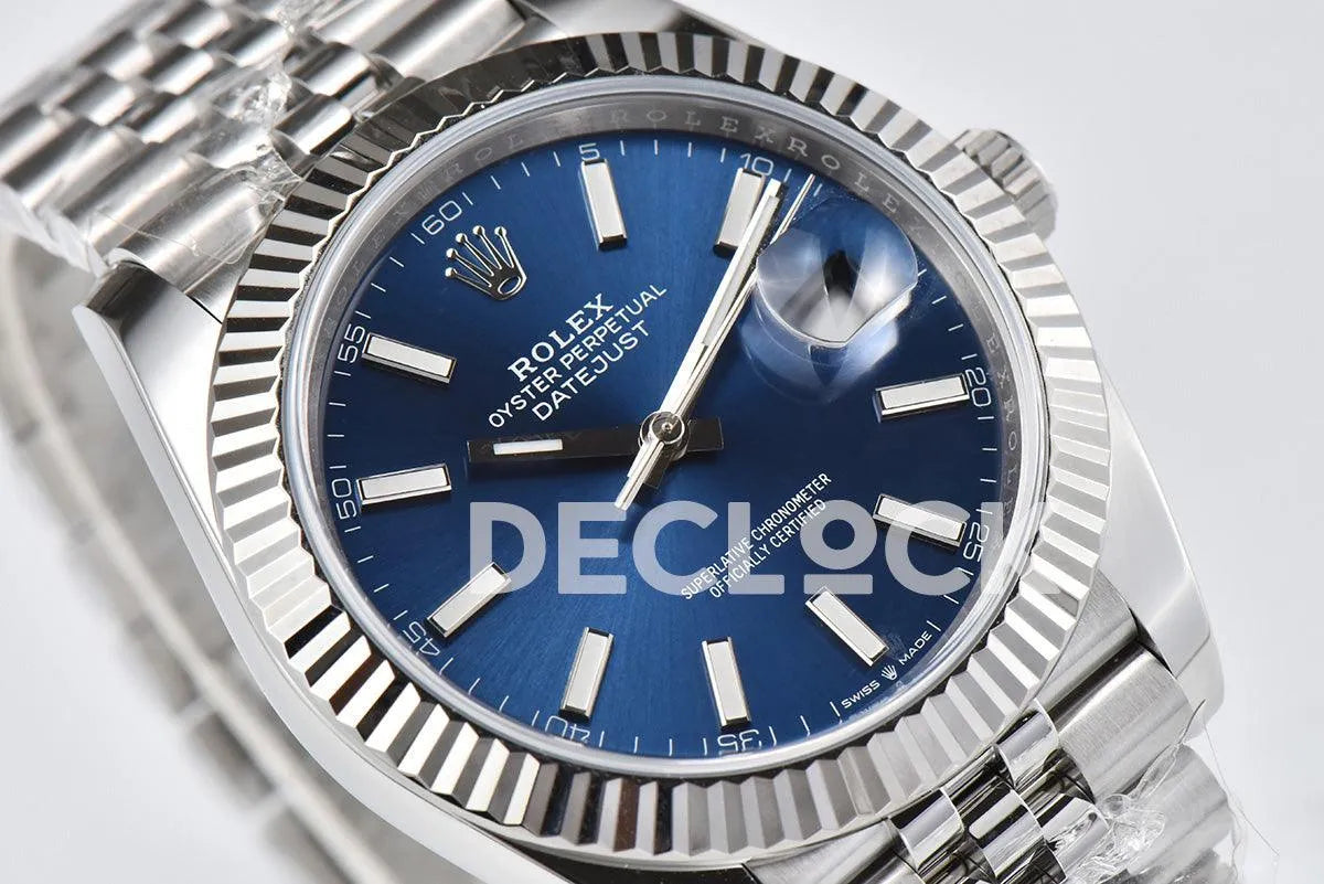 Replica Rolex Datejust 36/41 126334 Bright Blue Dial Stick Markers on Jubilee Bracelet - Replica Watches