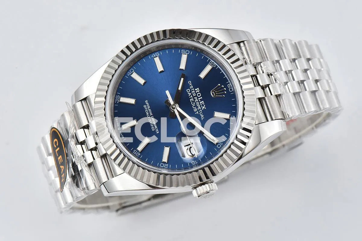 Replica Rolex Datejust 36/41 126334 Bright Blue Dial Stick Markers on Jubilee Bracelet - Replica Watches