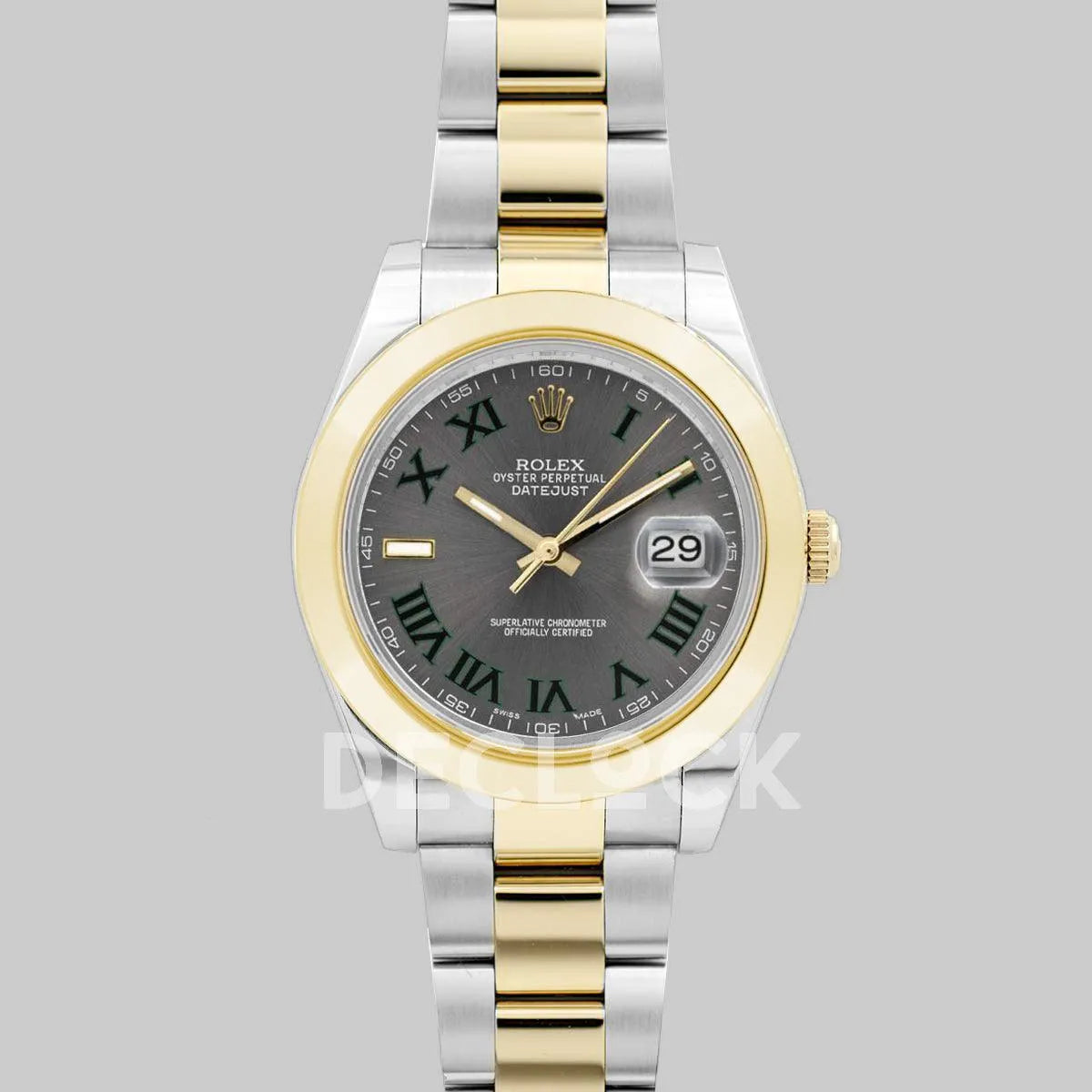 Replica Rolex Datejust II 36/41 111497 Silver Dial in Gold/Steel with Roman Markers with Oyster Bezel - Replica Watches