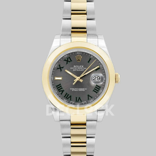 Replica Rolex Datejust II 36/41 111497 Silver Dial in Gold/Steel with Roman Markers with Oyster Bezel - Replica Watches