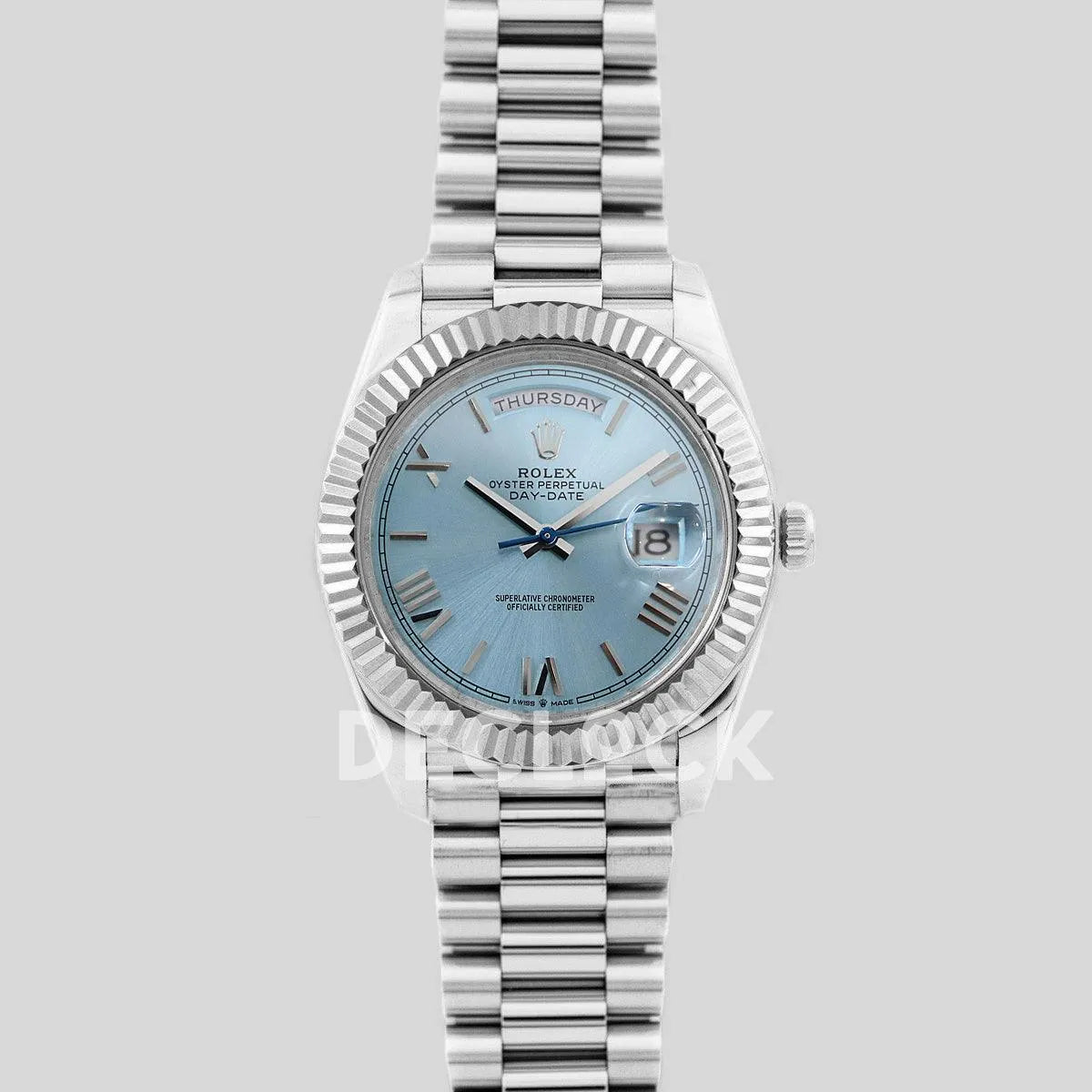 Replica Rolex Day-Date 40 228236 Blue Dial in Platinum - Replica Watches