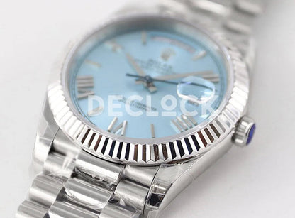 Replica Rolex Day-Date 40 228236 Blue Dial in Platinum - Replica Watches