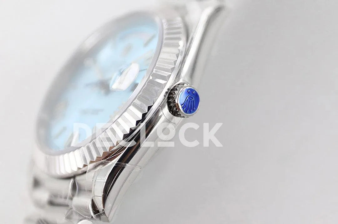 Replica Rolex Day-Date 40 228236 Blue Dial in Platinum - Replica Watches